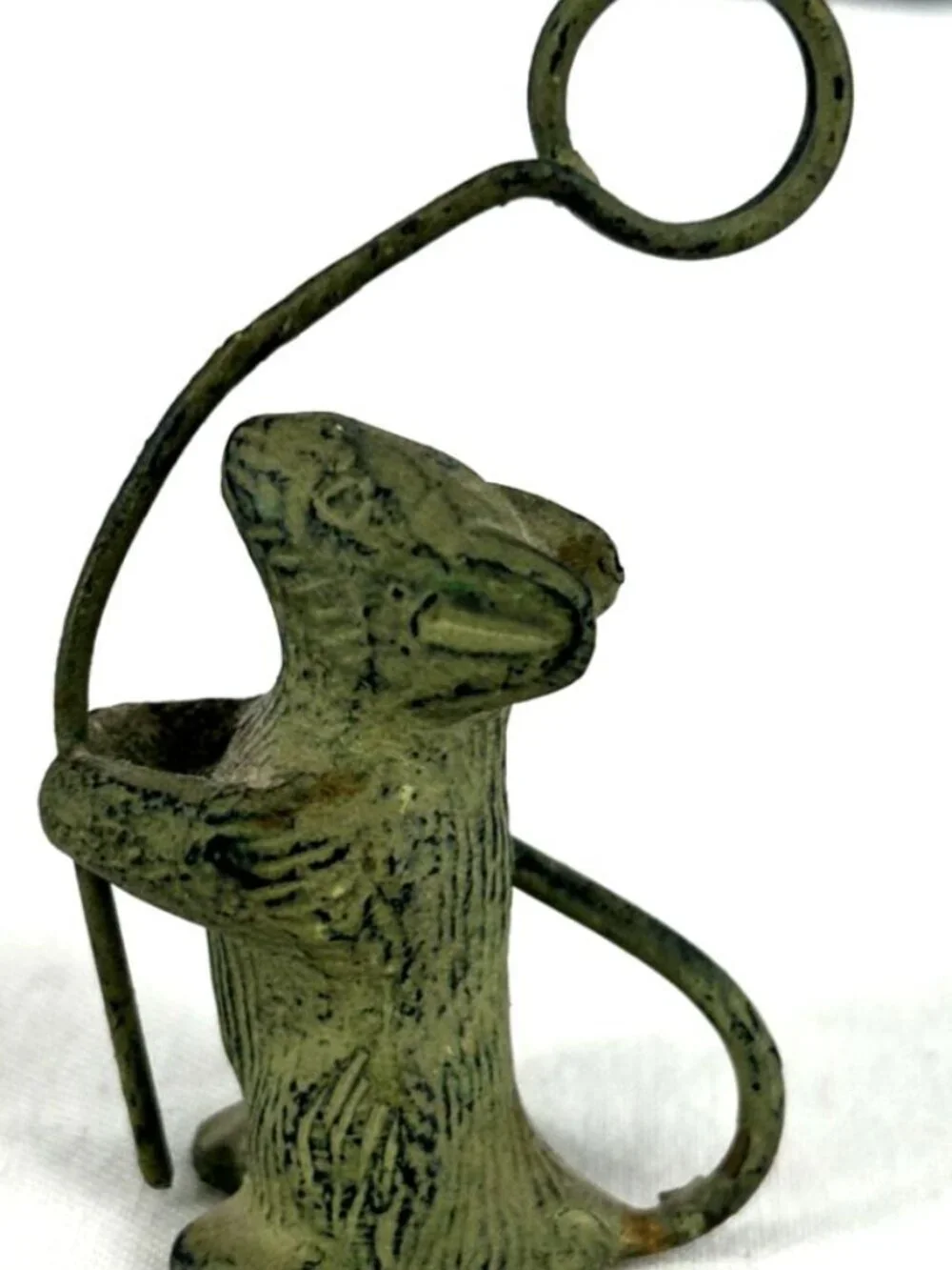 Cast Iron Mouse With Wire Card Picture Holder Decoration 3